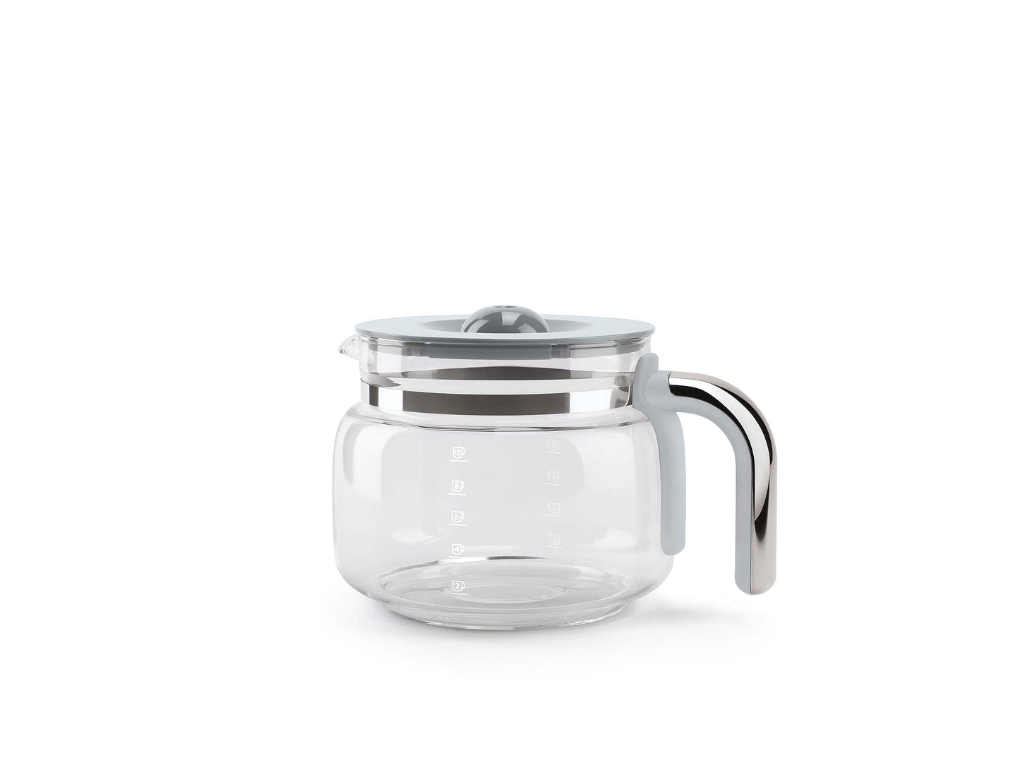 Smeg DCGC01 Jug for Overflow Coffee Maker DCF02 DCG01, Glass, Gray and Chrome