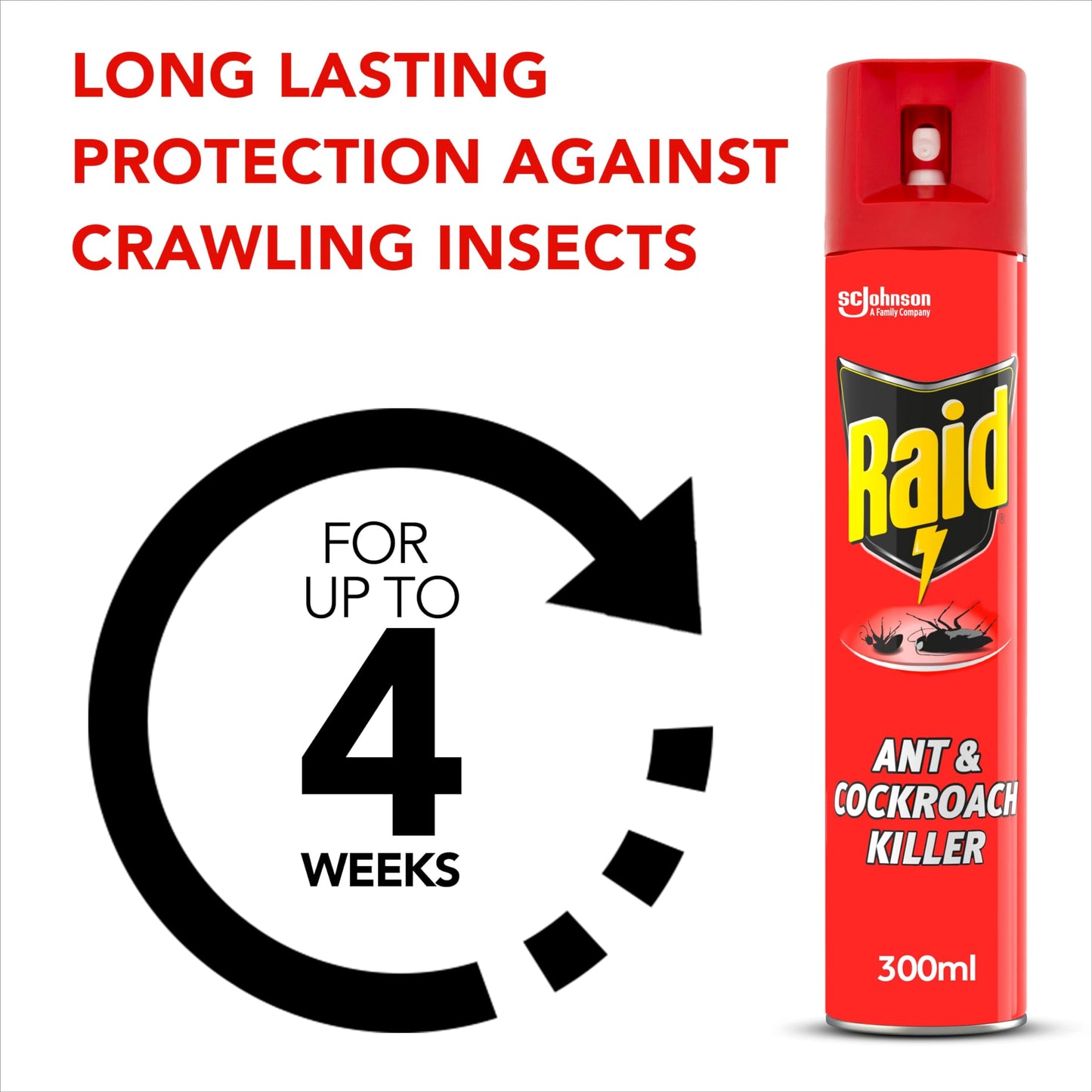 Raid Rapid Action Fly & Wasp Killer, Fly Killer Spray For Indoor Use, Pack of 6 (6 x 300ml)