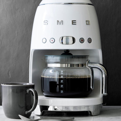 Smeg DCGC01 Jug for Overflow Coffee Maker DCF02 DCG01, Glass, Gray and Chrome