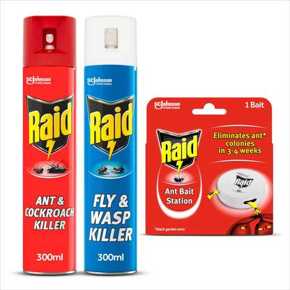 Raid Rapid Action Fly & Wasp Killer, Fly Killer Spray For Indoor Use, Pack of 6 (6 x 300ml)